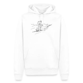 Tourengeher-schwarz-outline - Männer Premium Bio Hoodie - Weiß - Vorne - Nico (187cm)