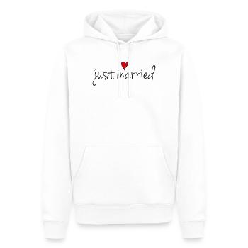 Rotes Herz Animiertes Hochzeits-Tilt-Design - Männer Premium Bio Hoodie - Weiß - Vorne - Nico (187cm)