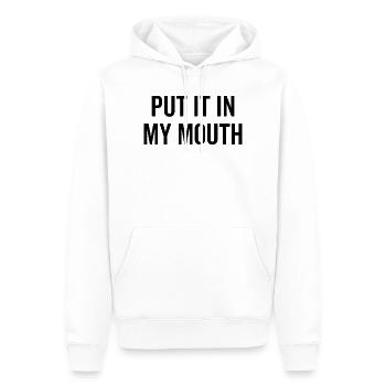 Mets-le dans ma bouche - Sweat à capuche Premium bio Homme - blanc - Devant - Nico (187cm)