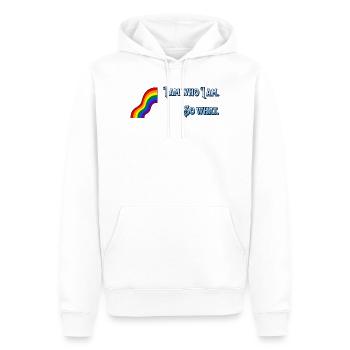 Ich bin - Männer Premium Bio Hoodie - Weiß - Vorne - Nico (187cm)