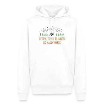 Ultra Trail Runner - Faites des choses difficiles - Sweat à capuche Premium bio Homme - blanc - Devant - Nico (187cm)