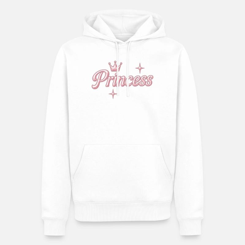 Prinzessin / Princesse / Chrome Y2K Design - Sweat à capuche Premium bio Homme - blanc