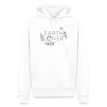 Earth Lover Minimal Nature Design - Sweat à capuche Premium bio Homme - blanc - Devant - Nico (187cm)