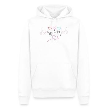 happy_birthday - Sweat à capuche Premium bio Homme - blanc - Devant - Nico (187cm)