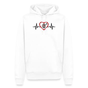  Jeu de Fléchettes Cœur Cible - Sweat à capuche Premium bio Homme - blanc - Devant - Nico (187cm)