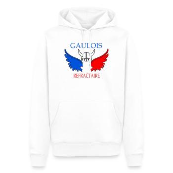 Ailes tricolores de Gaulois Refractaire - Sweat à capuche Premium bio Homme - blanc - Devant - Nico (187cm)