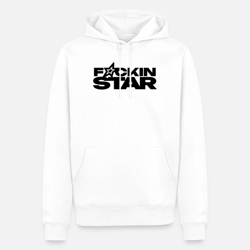 F*CKIN STAR - Sweat à capuche Premium bio Homme - blanc