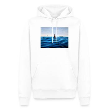 Phare sur le calme bleu de la mer Adriatique Croatie - Sweat à capuche Premium bio Homme - blanc - Devant - Nico (187cm)