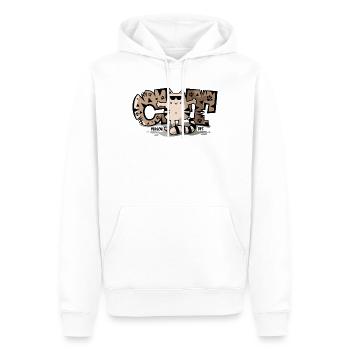 Cat Person Ofcourse - Cool Drôle Mignon Chat - Sweat à capuche Premium bio Homme - blanc - Devant - Nico (187cm)