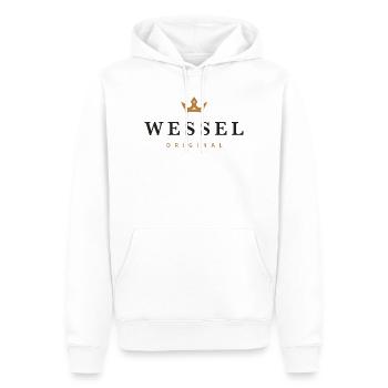 Logo original de la famille Wessel - Sweat à capuche Premium bio Homme - blanc - Devant - Nico (187cm)