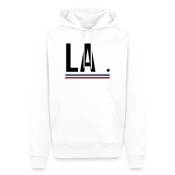 Los Angeles – Chemise streetwear de la côte ouest - Sweat à capuche Premium bio Homme - blanc - Devant - Nico (187cm)