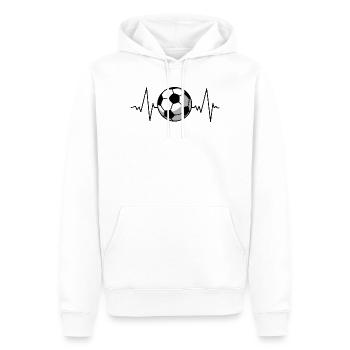 Fußball-Herzschlag - Männer Premium Bio Hoodie - Weiß - Vorne - Nico (187cm)