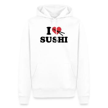 Citation d'un amateur de sushis - Sweat à capuche Premium bio Homme - blanc - Devant - Nico (187cm)