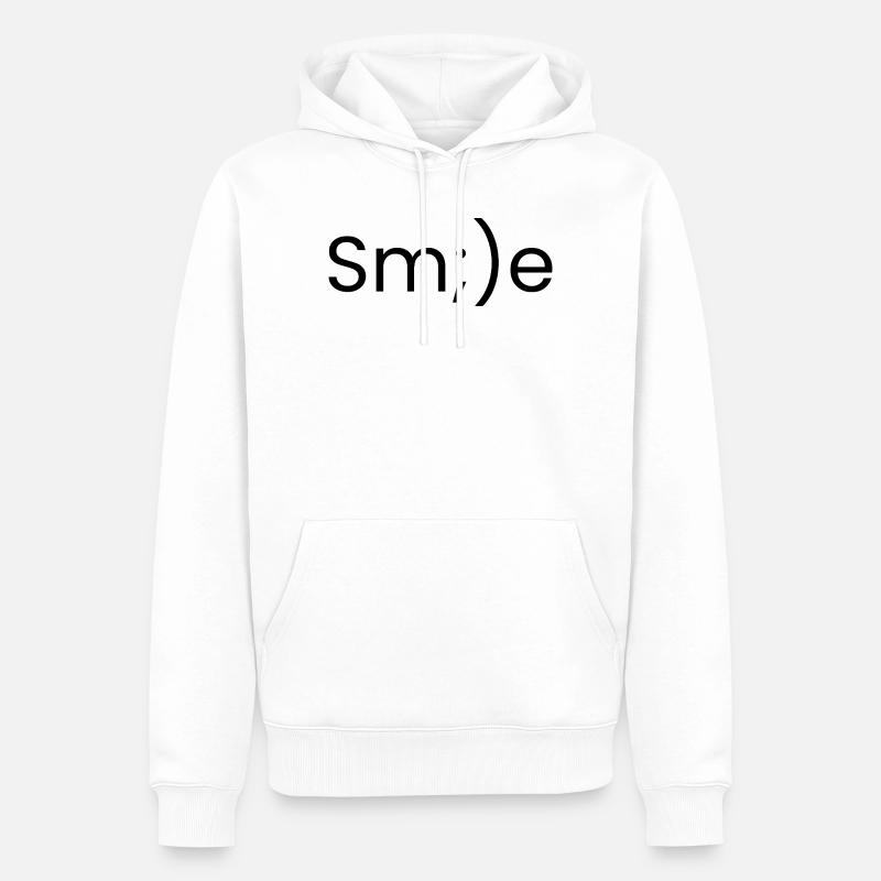 Denken Sie daran, zu lächeln - Männer Premium Bio Hoodie - Weiß