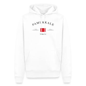 Pamukkale Turquie – Souvenir et cadeau des Fêtes - Sweat à capuche Premium bio Homme - blanc - Devant - Nico (187cm)