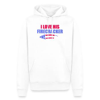 Ich liebe sein Feuerwerkskörper-Paar, 4. Juli - Männer Premium Bio Hoodie - Weiß - Vorne - Nico (187cm)