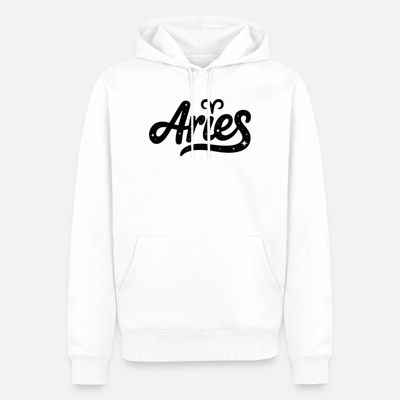 Bélier - Conception du signe du zodiaque - Sweat à capuche Premium bio Homme - blanc