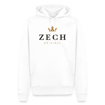 Logo original de la famille Zech - Sweat à capuche Premium bio Homme - blanc - Devant - Nico (187cm)