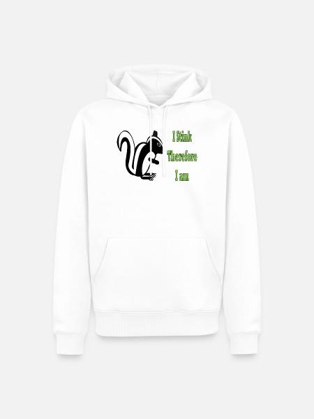 Humorvolle Skunk-Philosophie Zitat-Design - Männer Premium Bio Hoodie - Weiß