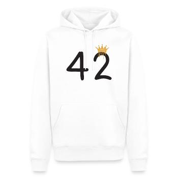 42 - Männer Premium Bio Hoodie - Weiß - Vorne - Nico (187cm)