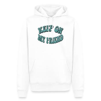 Continuez mon ami - Conception de motivation - Sweat à capuche Premium bio Homme - blanc - Devant - Nico (187cm)