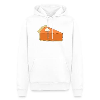 Illustration de tranche de tarte à la citrouille - Sweat à capuche Premium bio Homme - blanc - Devant - Nico (187cm)