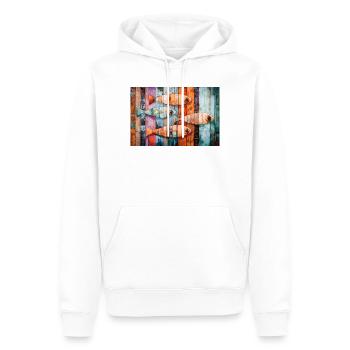 Colorful mosaic fish - Men’s Premium Organic Hoodie - white - Front - Nico (187cm)