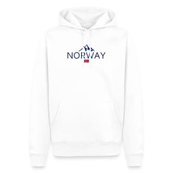 Norvège - Norvège - Norvège - Drapeau - Scandinavie - Sweat à capuche Premium bio Homme - blanc - Devant - Nico (187cm)