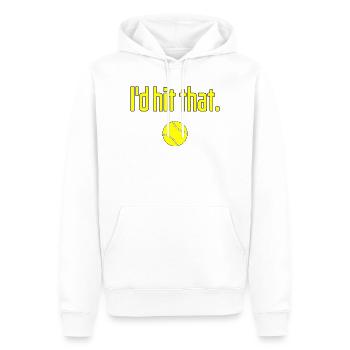 Je frapperais ce drôle de dicton de tennis - Sweat à capuche Premium bio Homme - blanc - Devant - Nico (187cm)