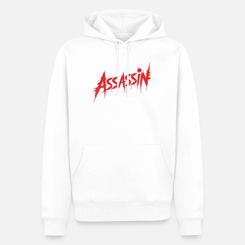 Assassin - Conception de sang tueur - Sweat à capuche Premium bio Homme - blanc