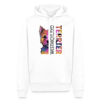 Terrier coloré des Highlands de l’Ouest - Sweat à capuche Premium bio Homme - blanc - Devant - Nico (187cm)
