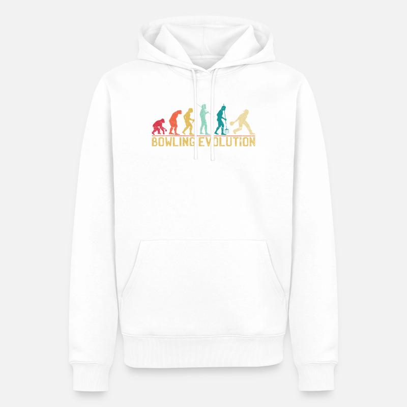 Affiche de voyage Bowlers Evolution - Sweat à capuche Premium bio Homme - blanc