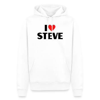 J'aime Steve Red Heart Love Fan Gift - Sweat à capuche Premium bio Homme - blanc - Devant - Nico (187cm)
