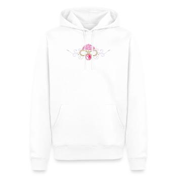 Ornement de lotus avec symbole yin et yang - Sweat à capuche Premium bio Homme - blanc - Devant - Nico (187cm)