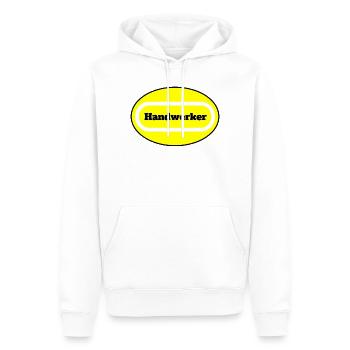 Craftsman Motif with Color Effect - Men’s Premium Organic Hoodie - white - Front - Nico (187cm)