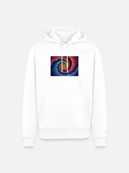 Bunter galaktischer Wirbel - Männer Premium Bio Hoodie - Weiß