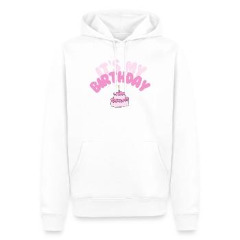 C’est ma chemise d’anniversaire | Anniversaire avec gâteau - Sweat à capuche Premium bio Homme - blanc - Devant - Nico (187cm)