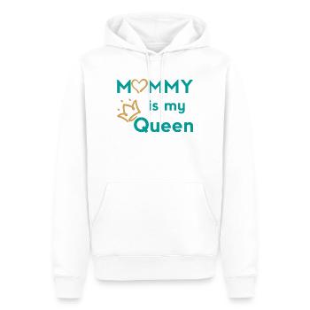 Mama Queen Design mit Krönchen und Herz - Männer Premium Bio Hoodie - Weiß - Vorne - Nico (187cm)