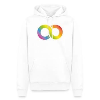 LGBTIQ - Unendliche Vielfalt. Pride/CSD - Männer Premium Bio Hoodie - Weiß - Vorne - Nico (187cm)