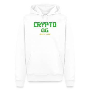 Krypto-Pioniere Retro-Logo - Männer Premium Bio Hoodie - Weiß - Vorne - Nico (187cm)