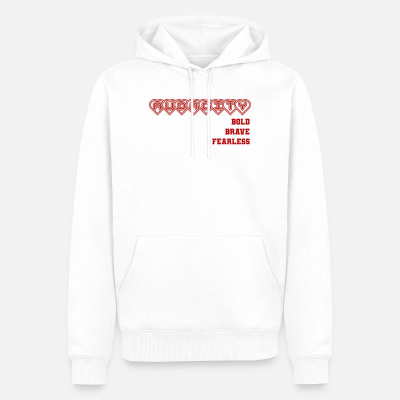 Mutige Ehrliche Herzensbindung Design, Statement  - Männer Premium Bio Hoodie - Weiß