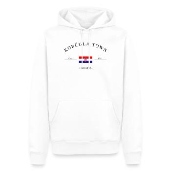 Korčula (Croatie) – Souvenir et cadeau de Noël - Sweat à capuche Premium bio Homme - blanc - Devant - Nico (187cm)