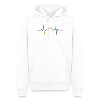 Bergmotiv Natur Landschaft Berge - Männer Premium Bio Hoodie - Weiß - Vorne - Nico (187cm)