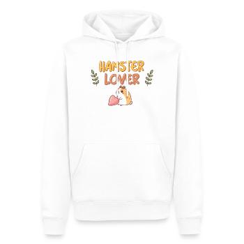 Hamster-Liebhaber-Design mit rosa Herz - Männer Premium Bio Hoodie - Weiß - Vorne - Nico (187cm)