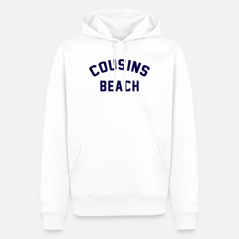 Plage des Cousins – Style universitaire - Sweat à capuche Premium bio Homme - blanc