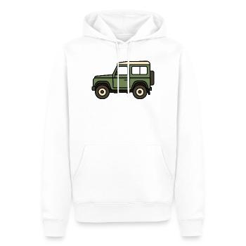 Voiture tout-terrain - Sweat à capuche Premium bio Homme - blanc - Devant - Nico (187cm)