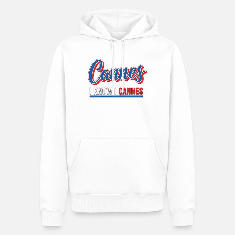 I know I Cannes Retro Design - Männer Premium Bio Hoodie - Weiß