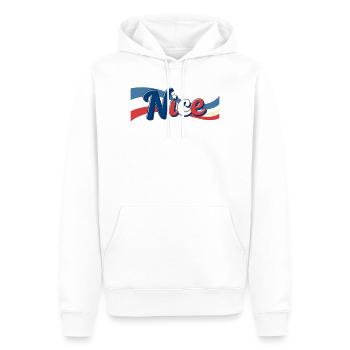 Der Glacenstand von Nizzaq - Men’s Premium Organic Hoodie - white - Front - Nico (187cm)