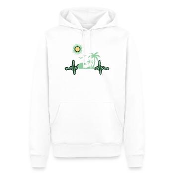 Vacances tropicales à la mer - Sweat à capuche Premium bio Homme - blanc - Devant - Nico (187cm)