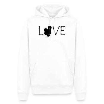 Seidenhuhn  - Männer Premium Bio Hoodie - Weiß - Vorne - Nico (187cm)